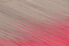 Rug & Kilim’s Contemporary Kilim in Brown & Pink Stripes & Geometric Patterns