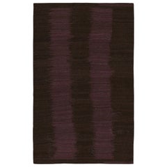 Rug & Kilim’s Contemporary Kilim in Brown with Aubergine Patterns