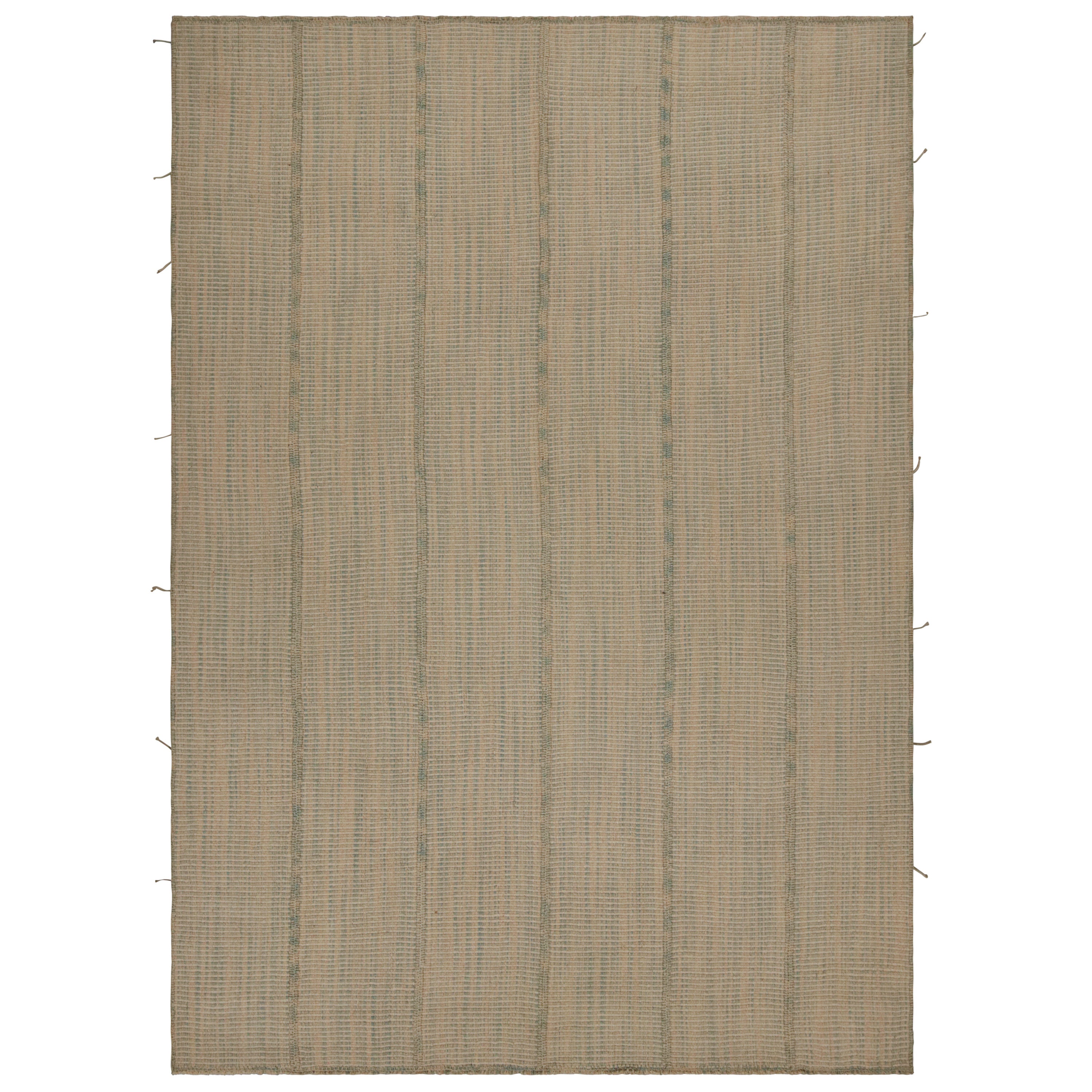 Rug & Kilim's Contemporary Kilim in marrone con accenti beige