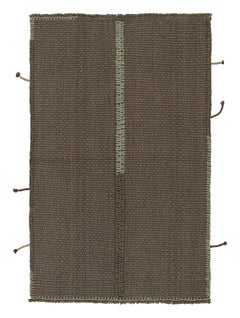 Rug & Kilim: Kilim contemporaneo in marrone con accenti blu