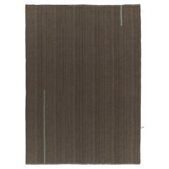 Teppich & Kilims Zeitgenössischer Kelim in Braun mit gemusterten Streifen