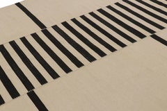 Rug & Kilim’s Contemporary Kilim in Cream and Black Tones