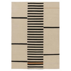 Rug & Kilim’s Contemporary Kilim in Cream and Black Tones