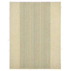 Rug & Kilim’s Contemporary Kilim in Cream, Beige and Gray Textural Stripes