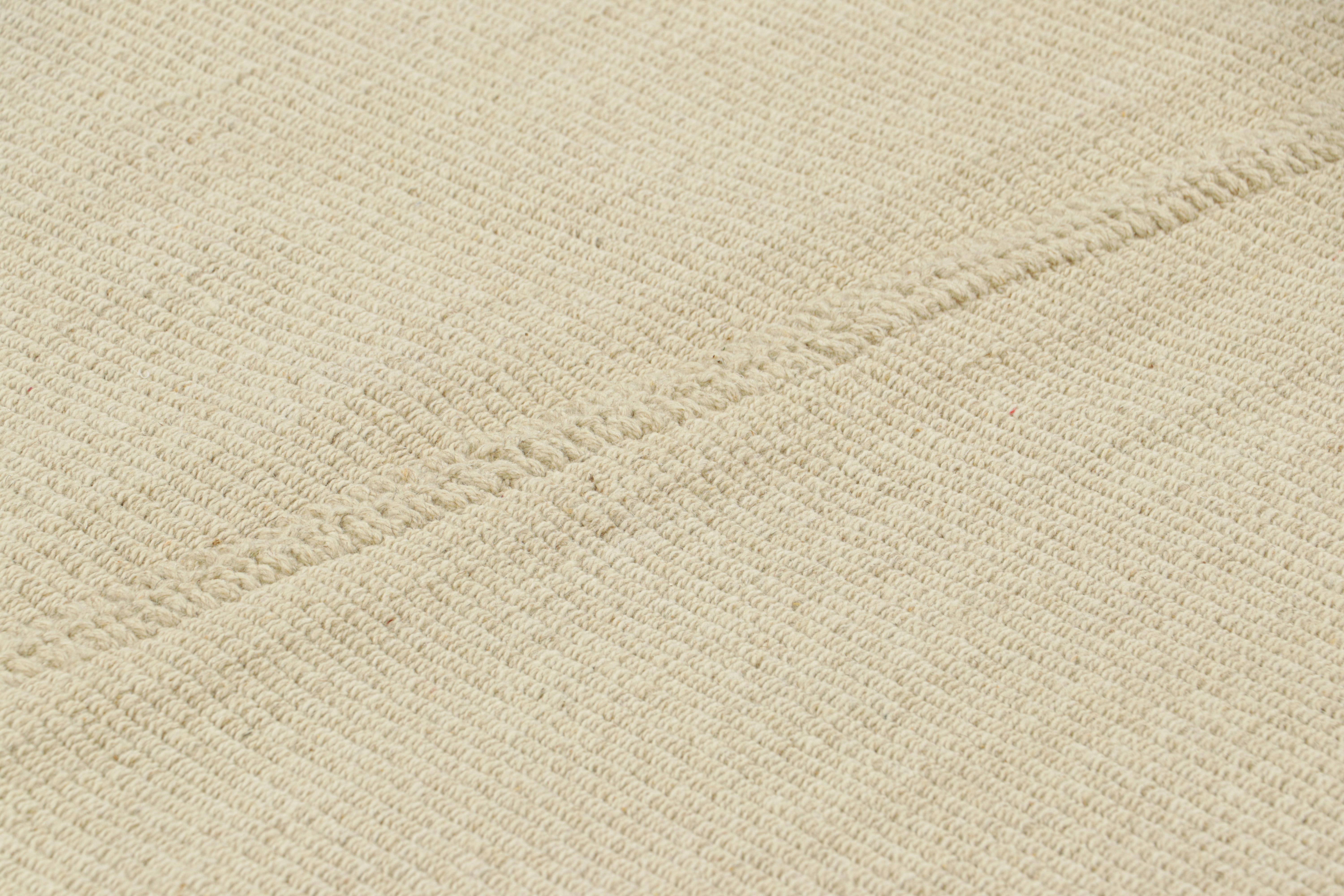 Handwoven in wool, this 3x4 Kilim is from an exciting new custom-capable flatweave collection by Rug & Kilim.

On the Design:

“Rez Kilim” represents a contemporary homage to Turkish and Persian panel-weaving styles in a textural approach to