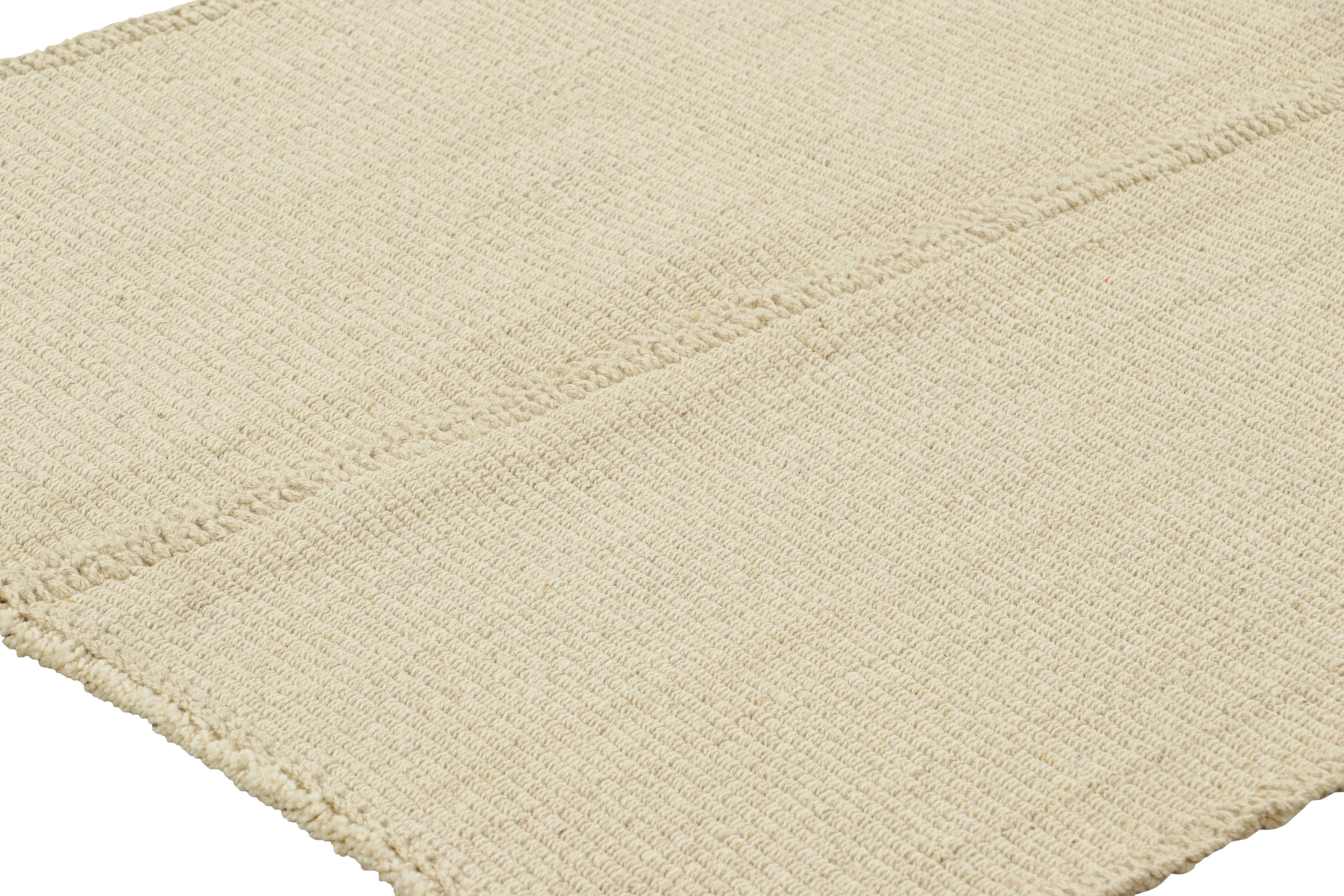Rug & Kilim’s Contemporary Kilim in Cream White Textural Stripes In New Condition For Sale In Long Island City, NY