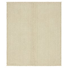 Rug & Kilim's Contemporary Kilim in Cream White Textural Stripes (Kilim contemporain à rayures texturées crème et blanc)