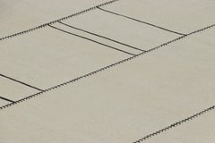 Rug & Kilim’s Contemporary Kilim in Cream with Black Striped Patterns