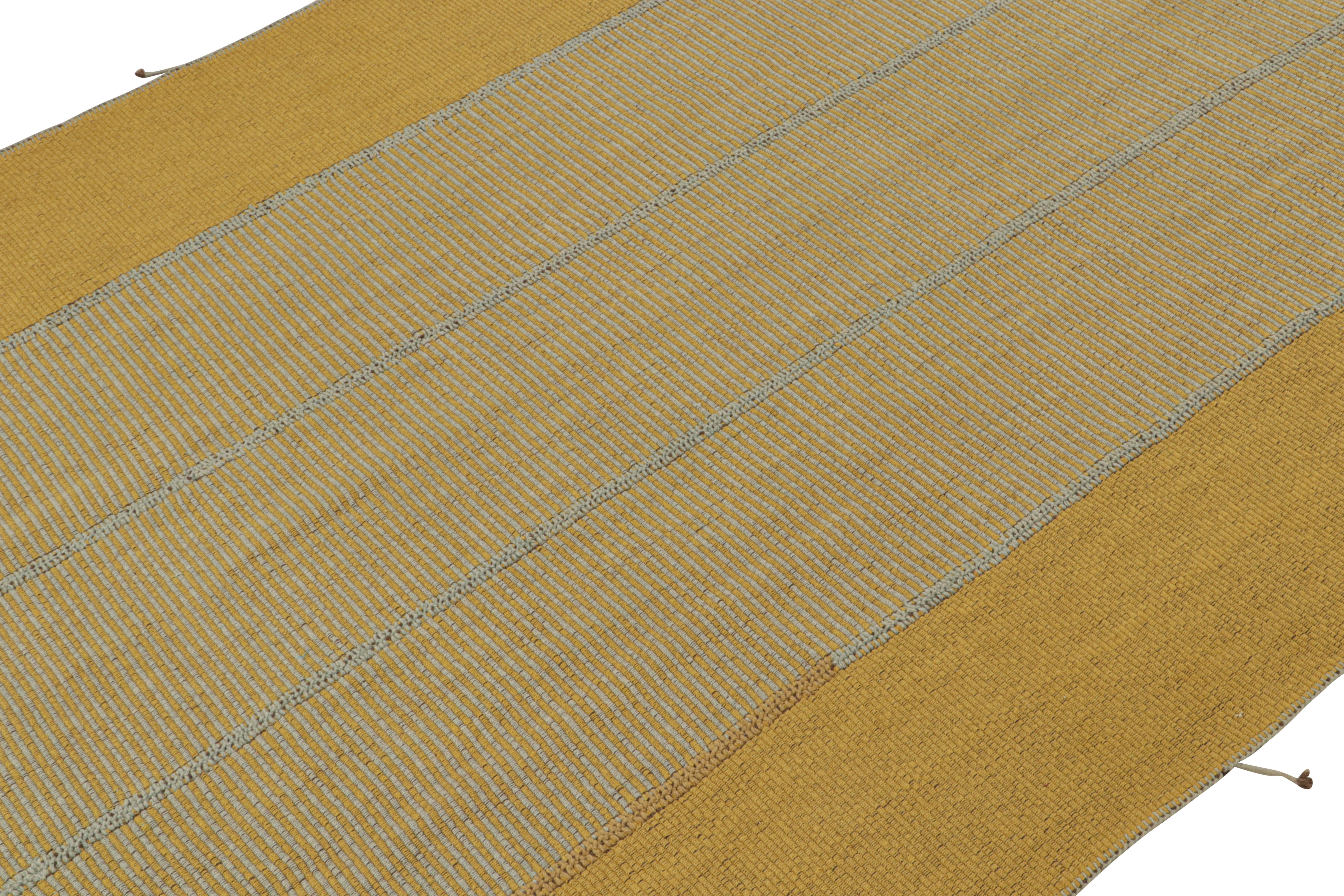 Tissé à la main en laine, ce kilim 9x12 fait partie d'une nouvelle ligne audacieuse de tissages plats contemporains de Rug & Kilim.

Sur le Design :

 Connotant une version moderne du tissage de panneaux classique, notre dernier 