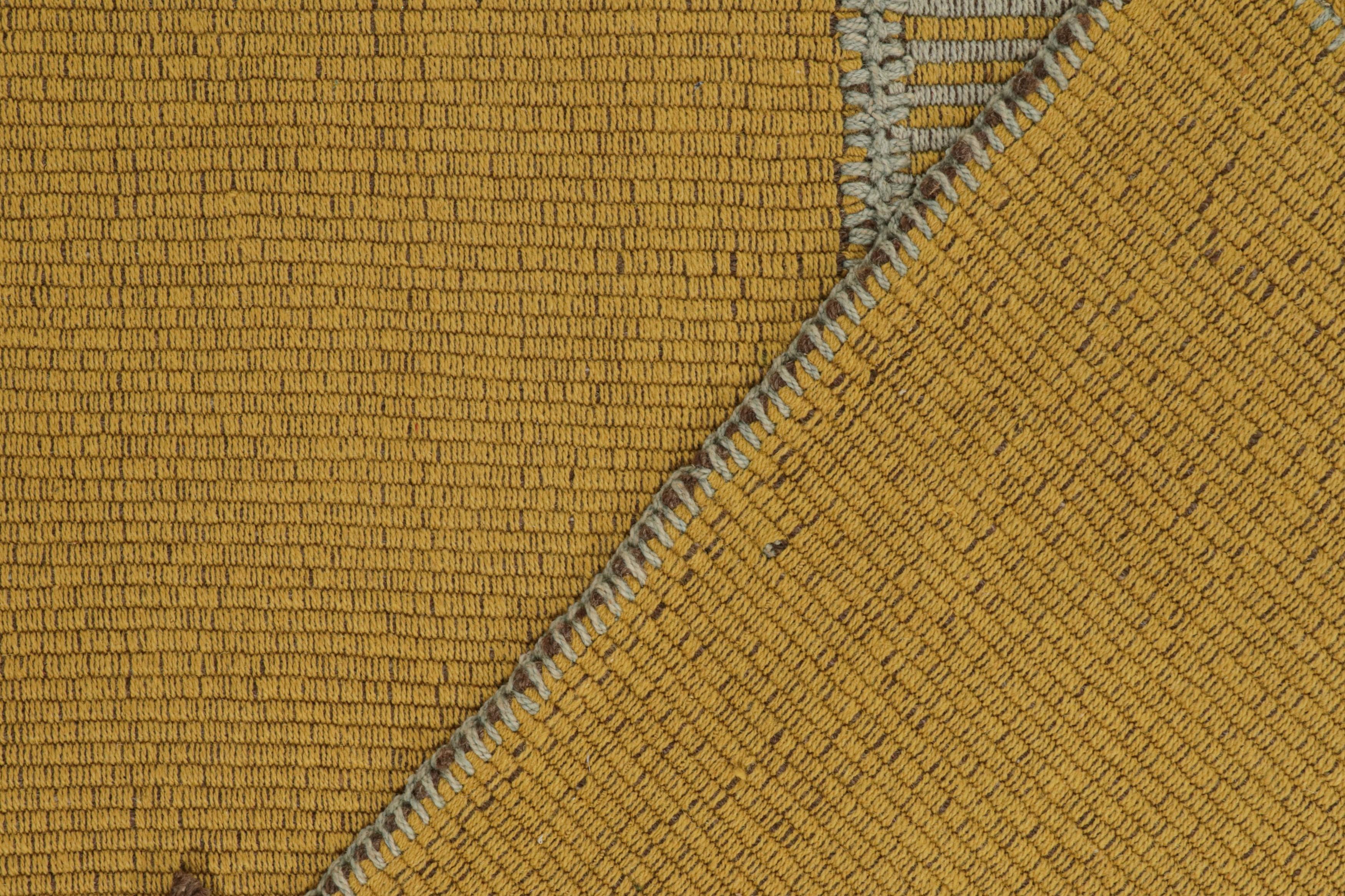 XXI secolo e contemporaneo Rug & Kilim: Kilim contemporaneo a strisce blu e oro in vendita