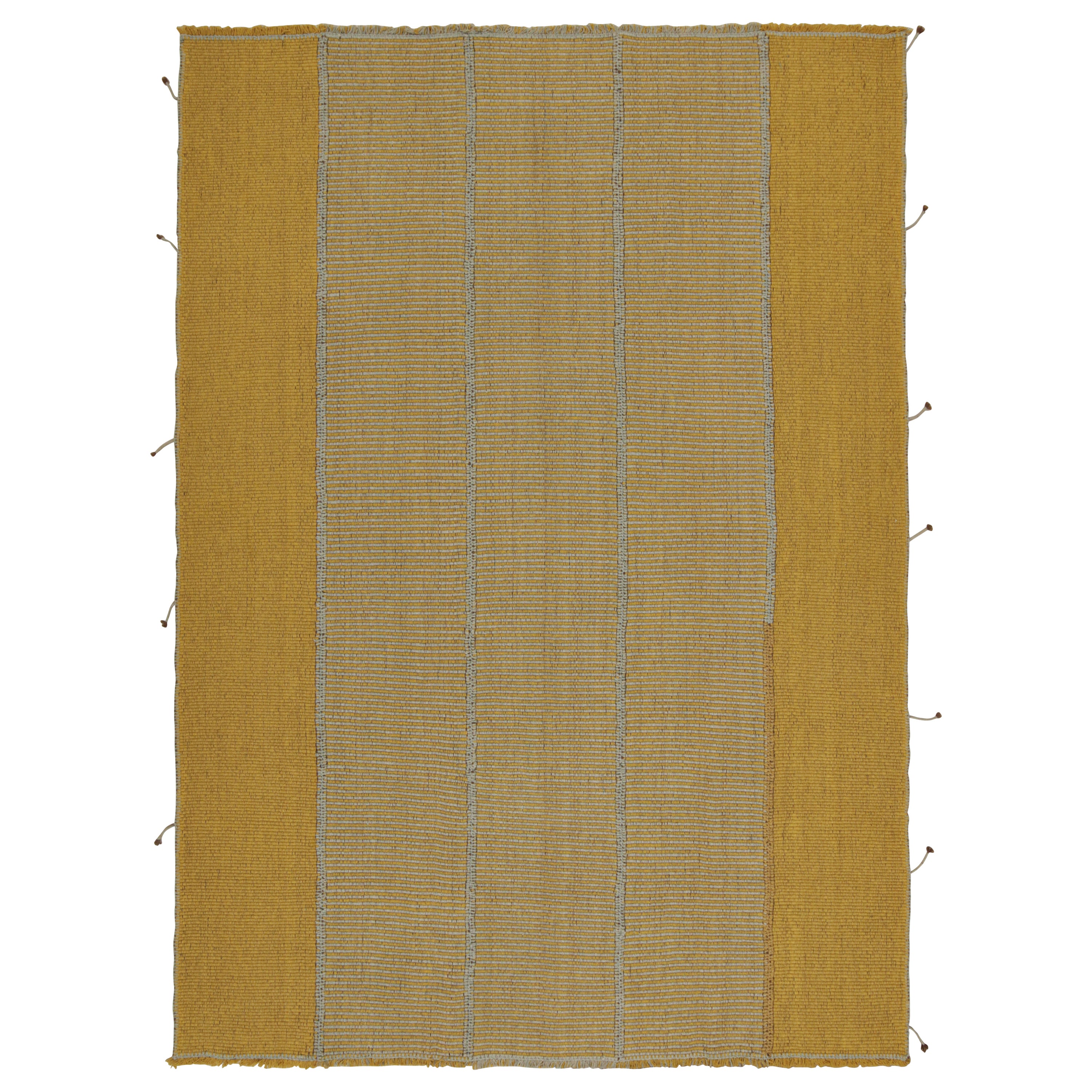 Rug & Kilim: Kilim contemporaneo a strisce blu e oro