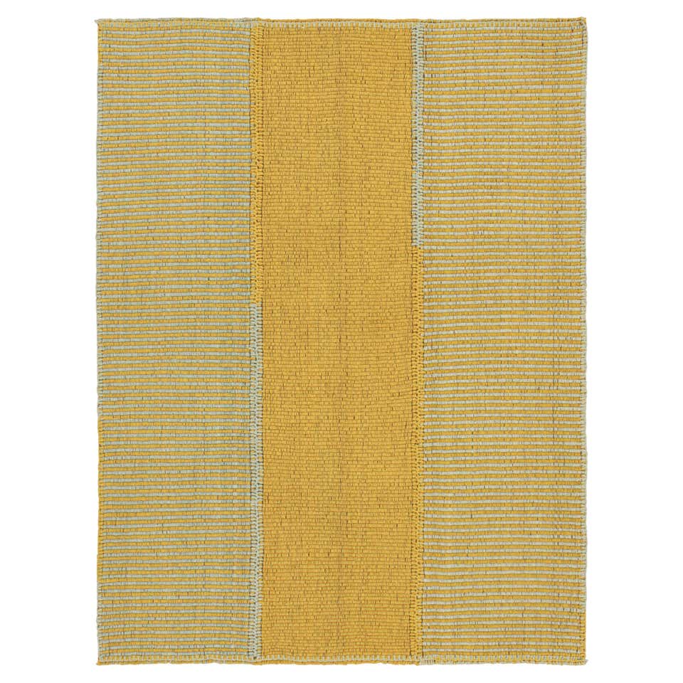 Yakamoz No 6 Contemporary Kilim Rug Wool Handwoven Midnight and Harvest ...