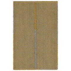 Rug & Kilim's Contemporary Kilim in Gold and Sky Blue Stripes with Brown Accents (Kilim contemporain à rayures or et bleu ciel avec des accents bruns)