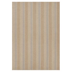 Rug & Kilim's Contemporary Kilim in Grau und Beige-Braun mit Strukturstreifen