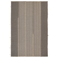 Kilim contemporáneo de Rug 
Kilim en rayas grises y beige con toques marrones