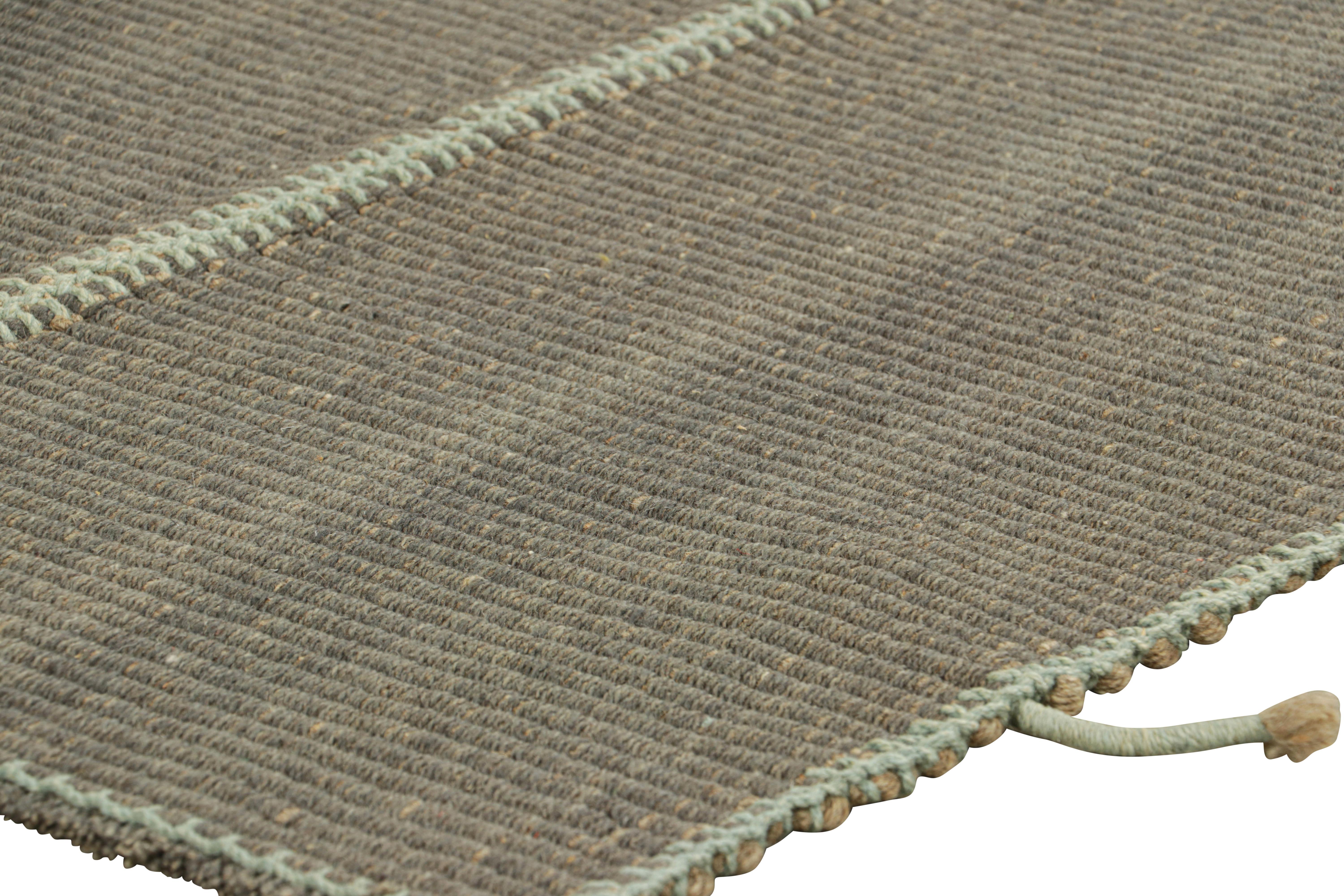 Rug & Kilim è un kilim contemporaneo a strisce grigio e blu. In condizioni Nuovo in vendita a Long Island City, NY