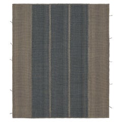 Rug 
Kilim
s Contemporary Kilim in Grau und Blau Textural Stripes