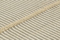 Rug & Kilim’s Contemporary Kilim in Gray and Ivory White Textural Stripes
