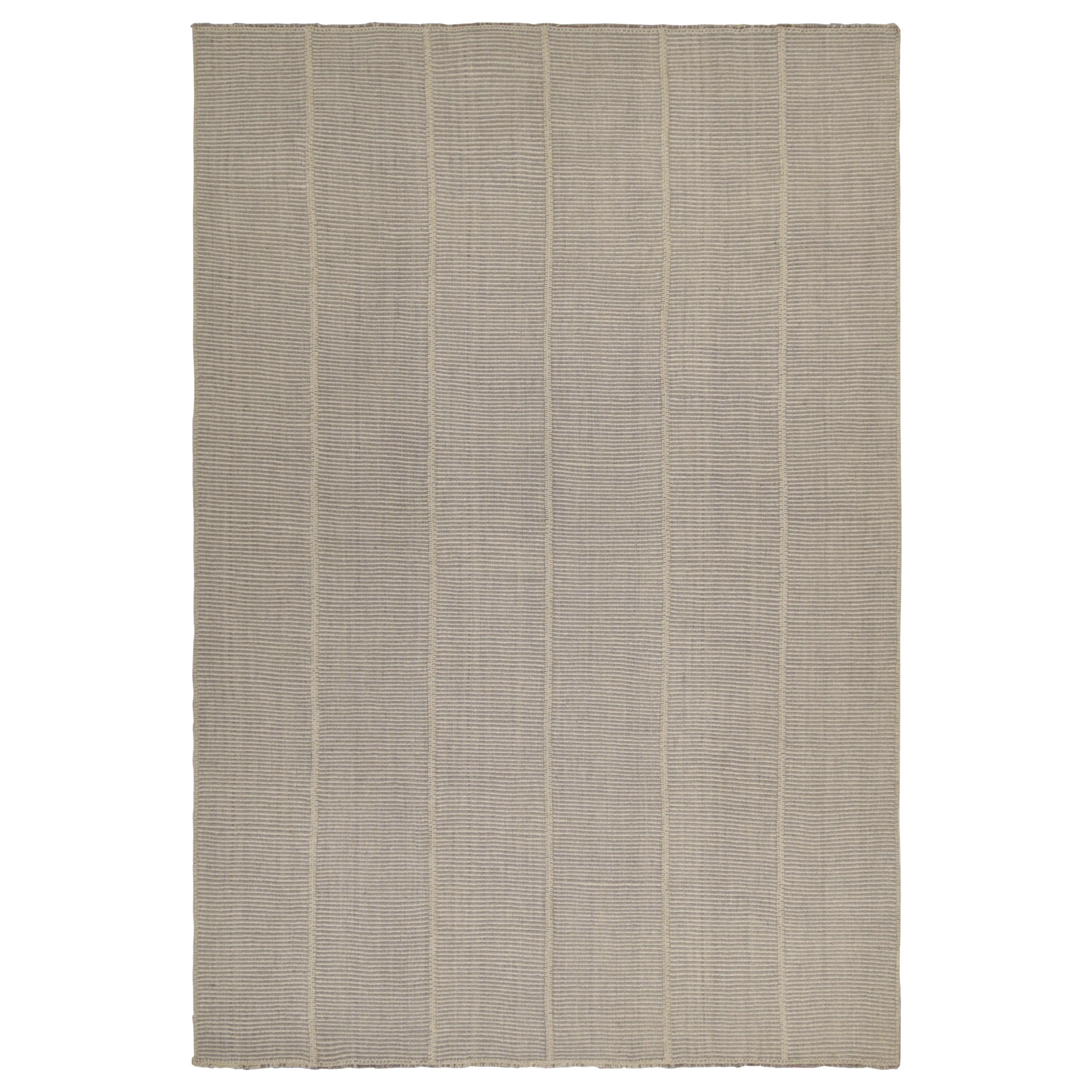 Rug & Kilim’s Contemporary Kilim in Gray & Cream