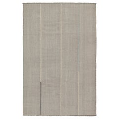 Zeitgenössischer Kilim von Rug & Kilim in Grau mit blauen und beigen Streifen