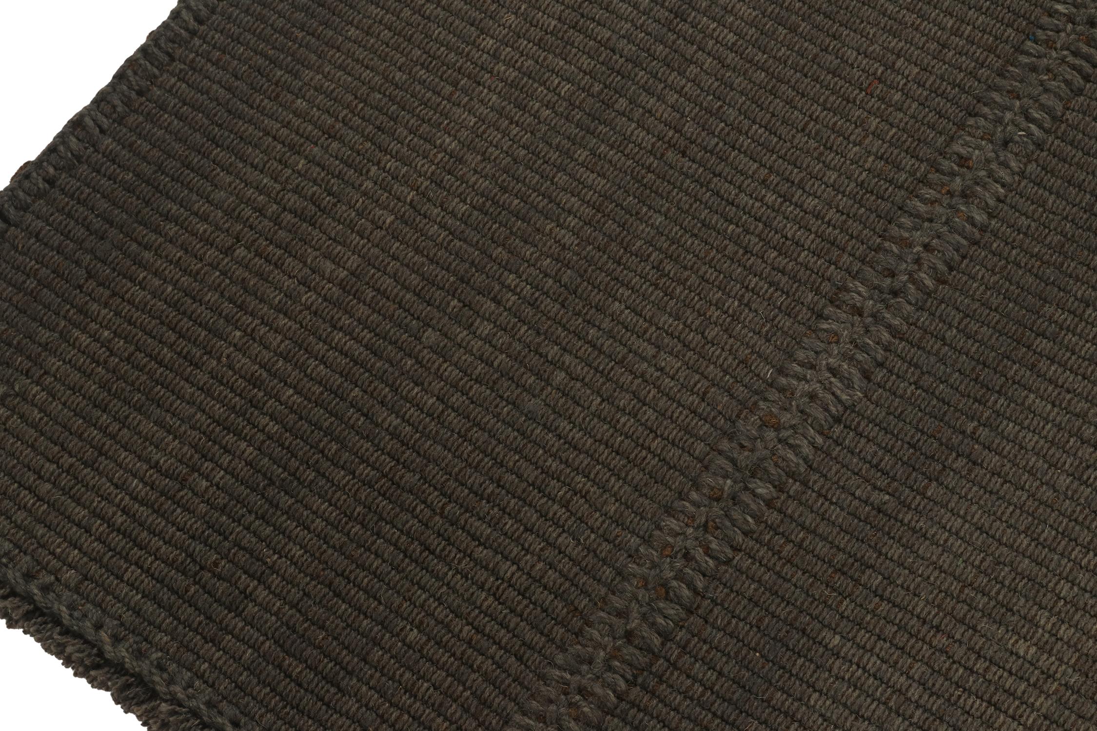 Teppich 
Kilims Zeitgenössischer Kelim in Grau mit braunen Akzenten (Afghanisch) im Angebot