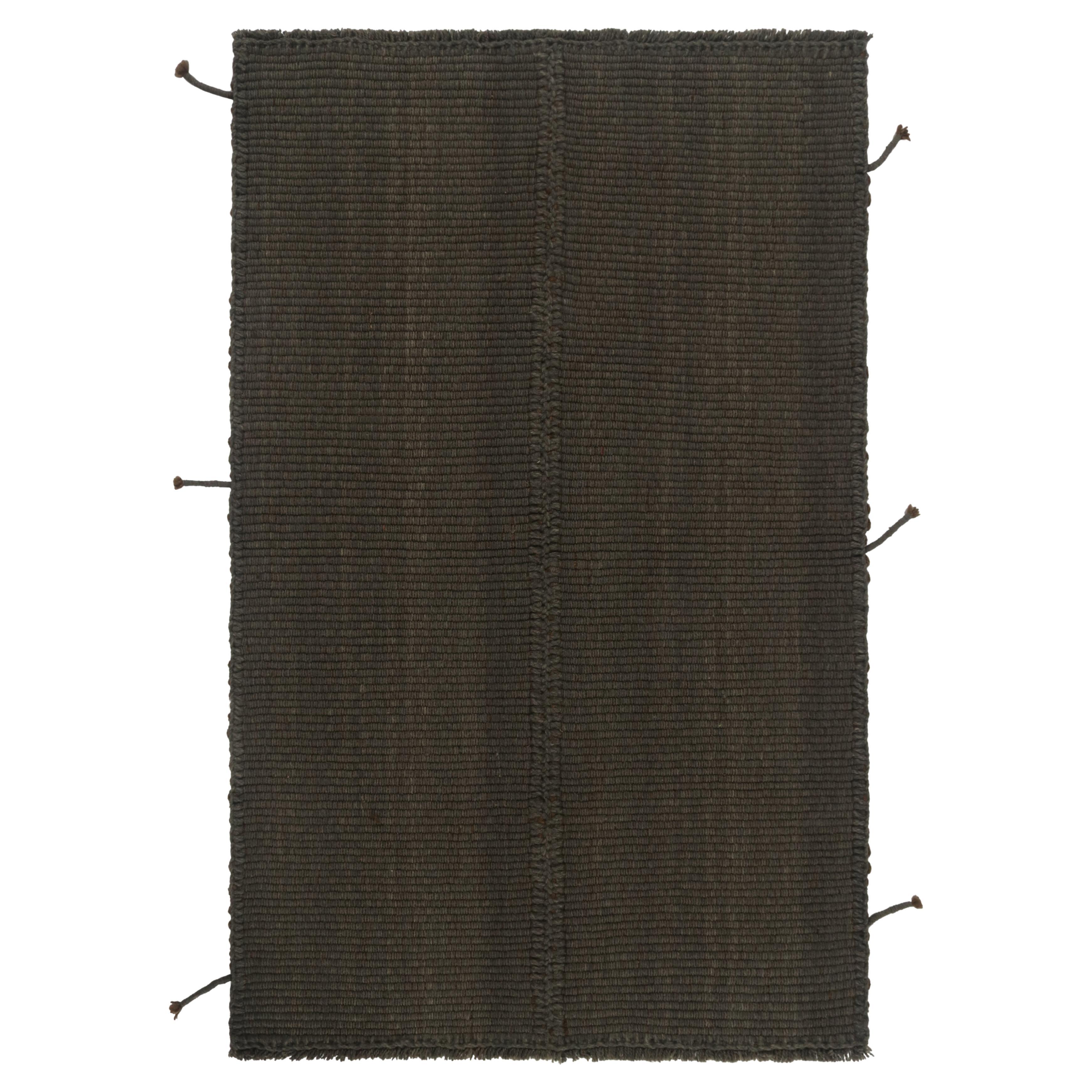 Teppich &amp; Kilims Zeitgenössischer Kelim in Grau mit braunen Akzenten