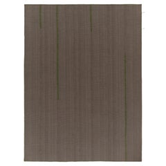 Rug & Kilims Contemporary Kilim in Grau mit grünen und braun-beigen Akzenten