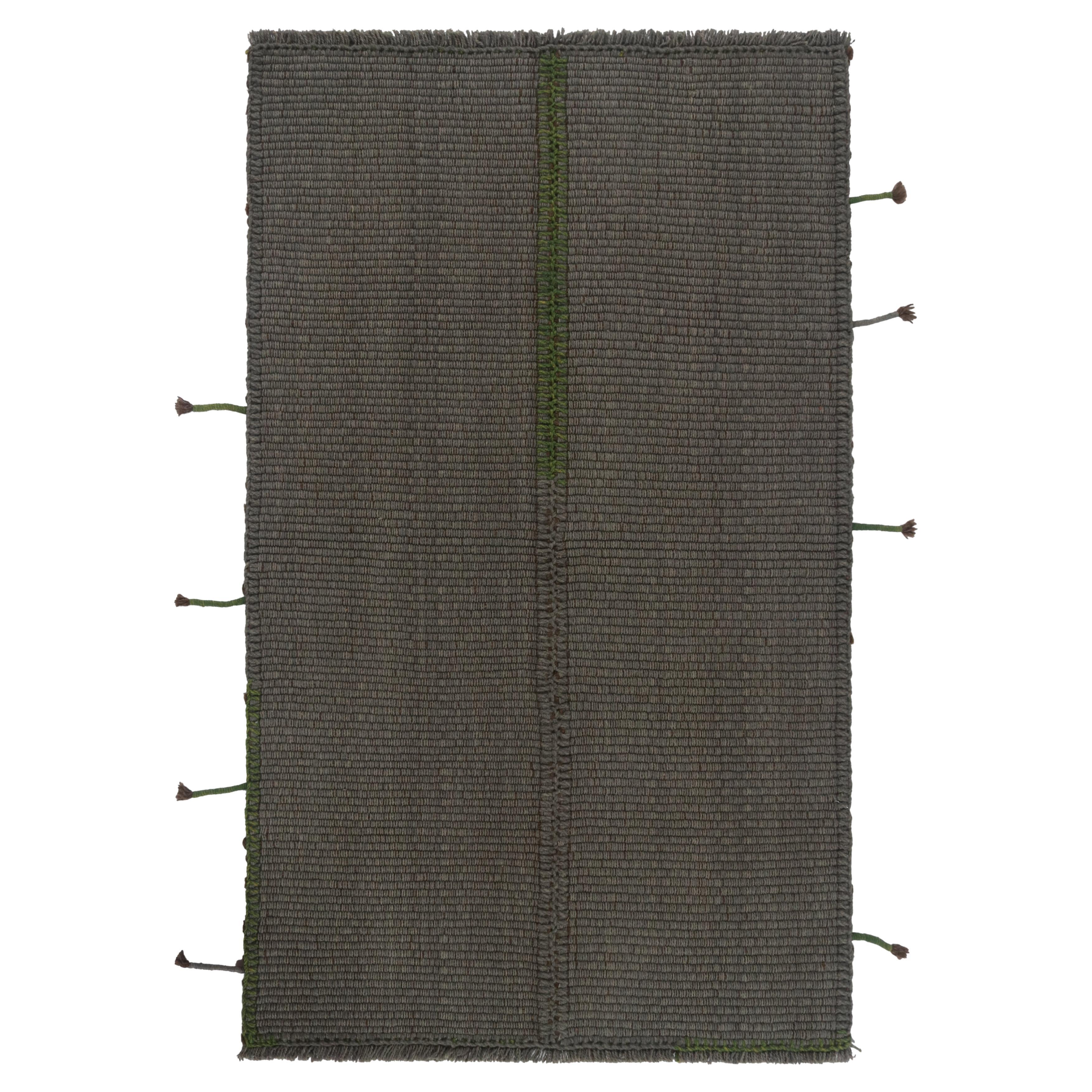 Tapis &amp;amp; Kilims Kilim contemporain gris avec accents verts et bruns