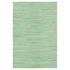 Kilim contemporáneo de Rug & Kilim con motivos geométricos en verde y marrón beige