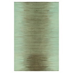 Kilim contemporáneo de Rug & Kilim en rayas verdes y azules y dibujo geométrico