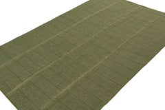 Rug & Kilim’s Contemporary Kilim in Green with Beige Accents
