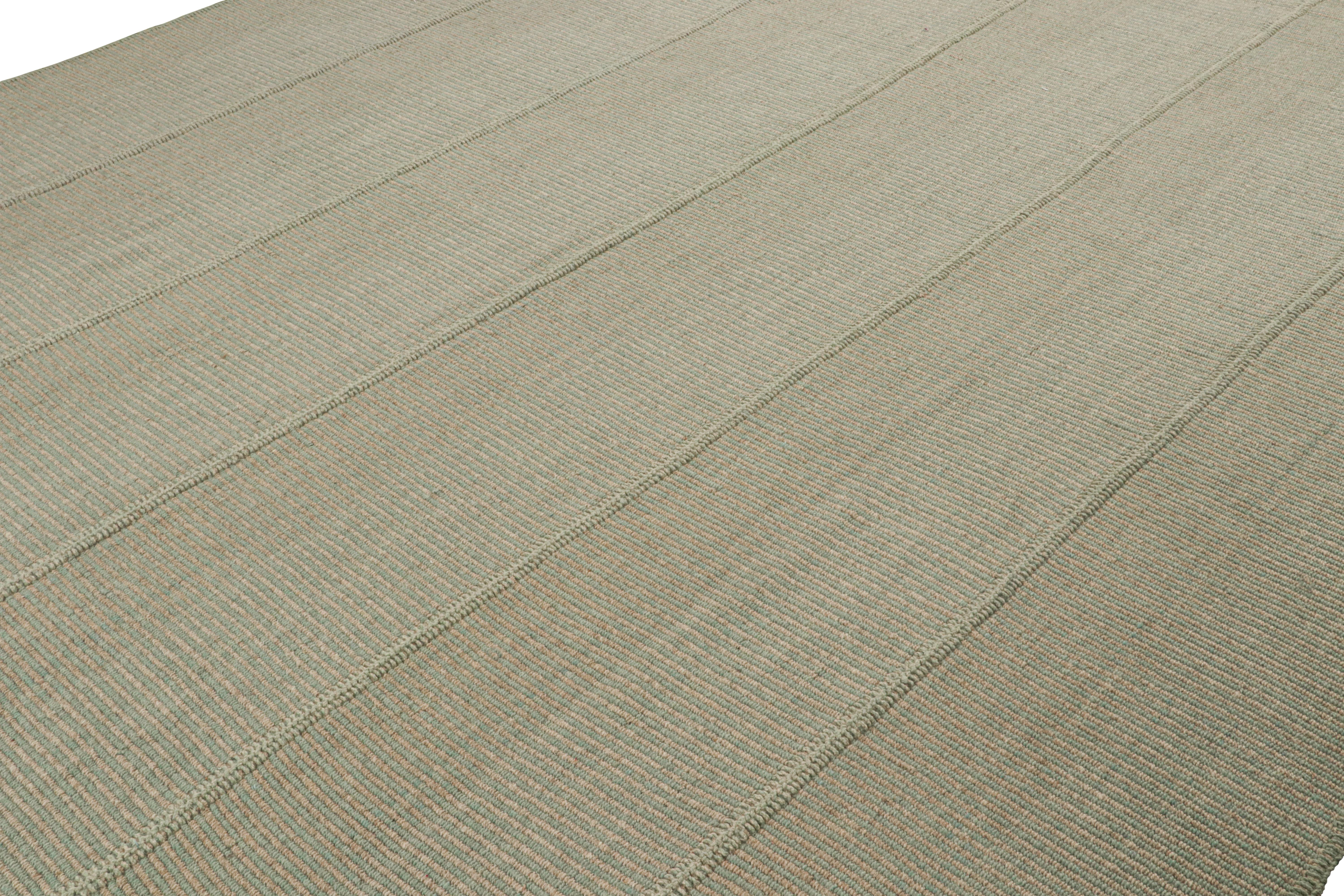 Rug & Kilim's Contemporary Kilim in Grün, mit beigefarbenen Akzenten (Persisch) im Angebot