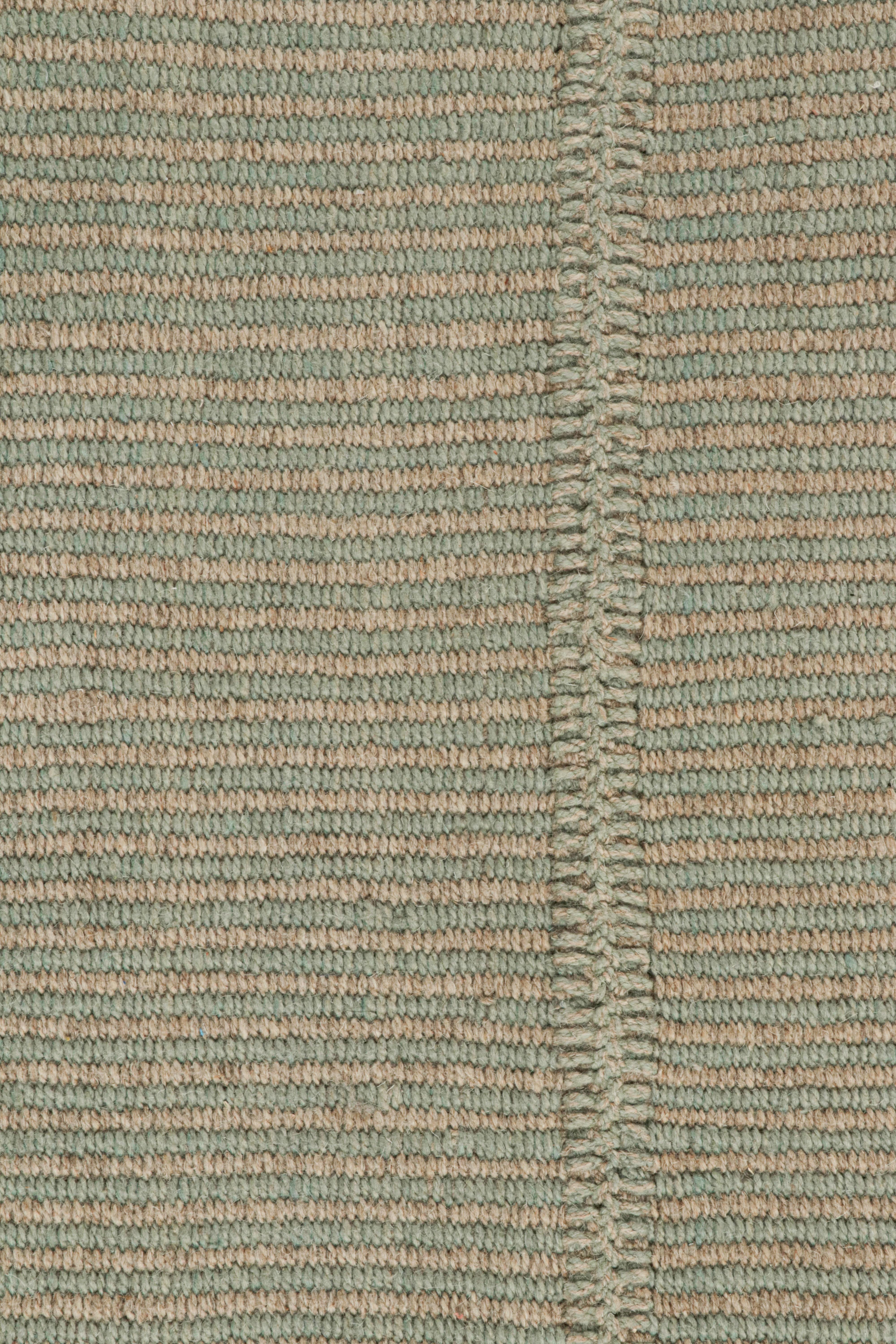 Rug & Kilim’s Contemporary Kilim in Green, with Beige Accents In New Condition For Sale In Long Island City, NY