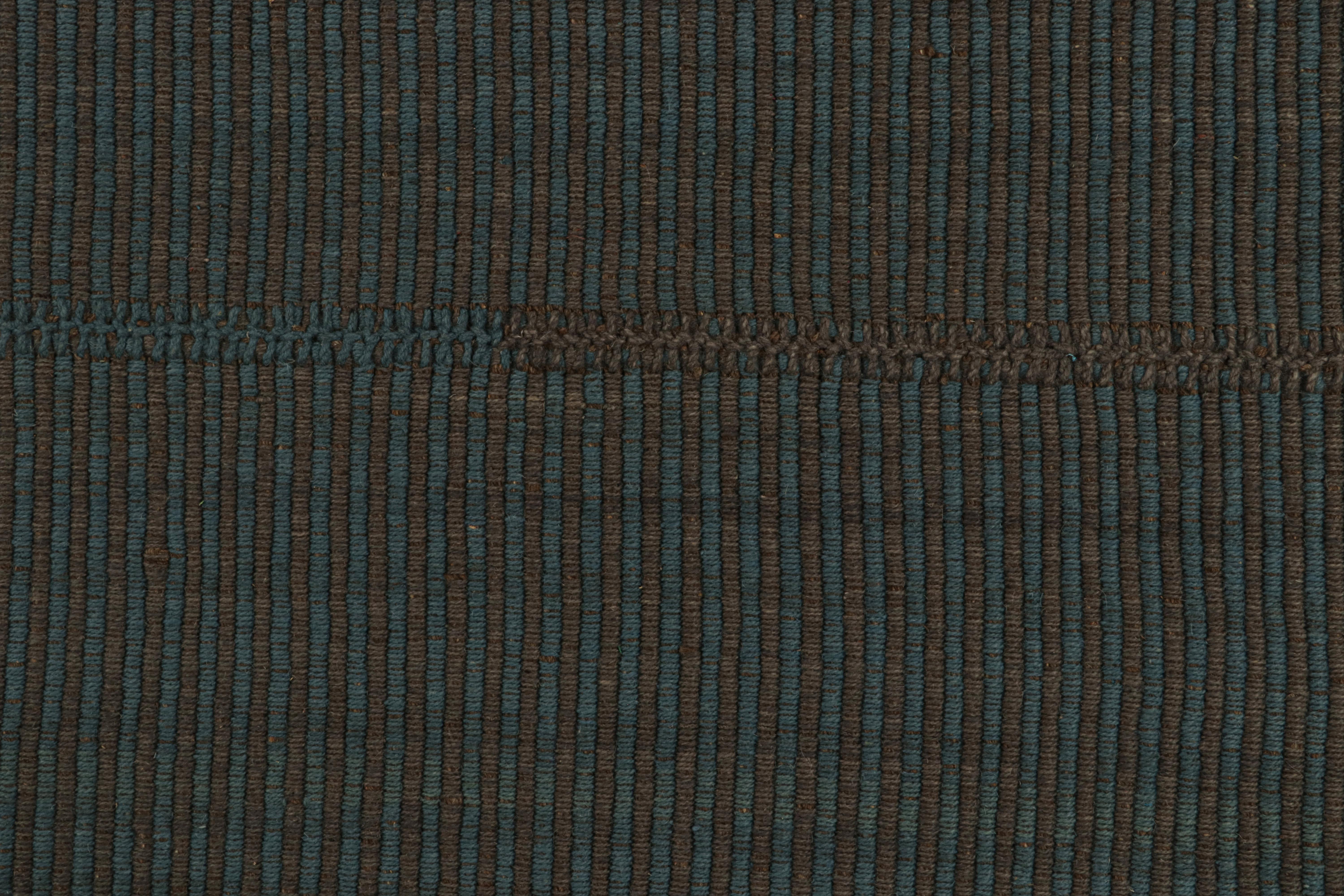 Rug & Kilim's Contemporary Kilim in Green, With Brown and Blue Accents (Kilim contemporain en vert, avec des accents bruns et bleus) Neuf - En vente à Long Island City, NY
