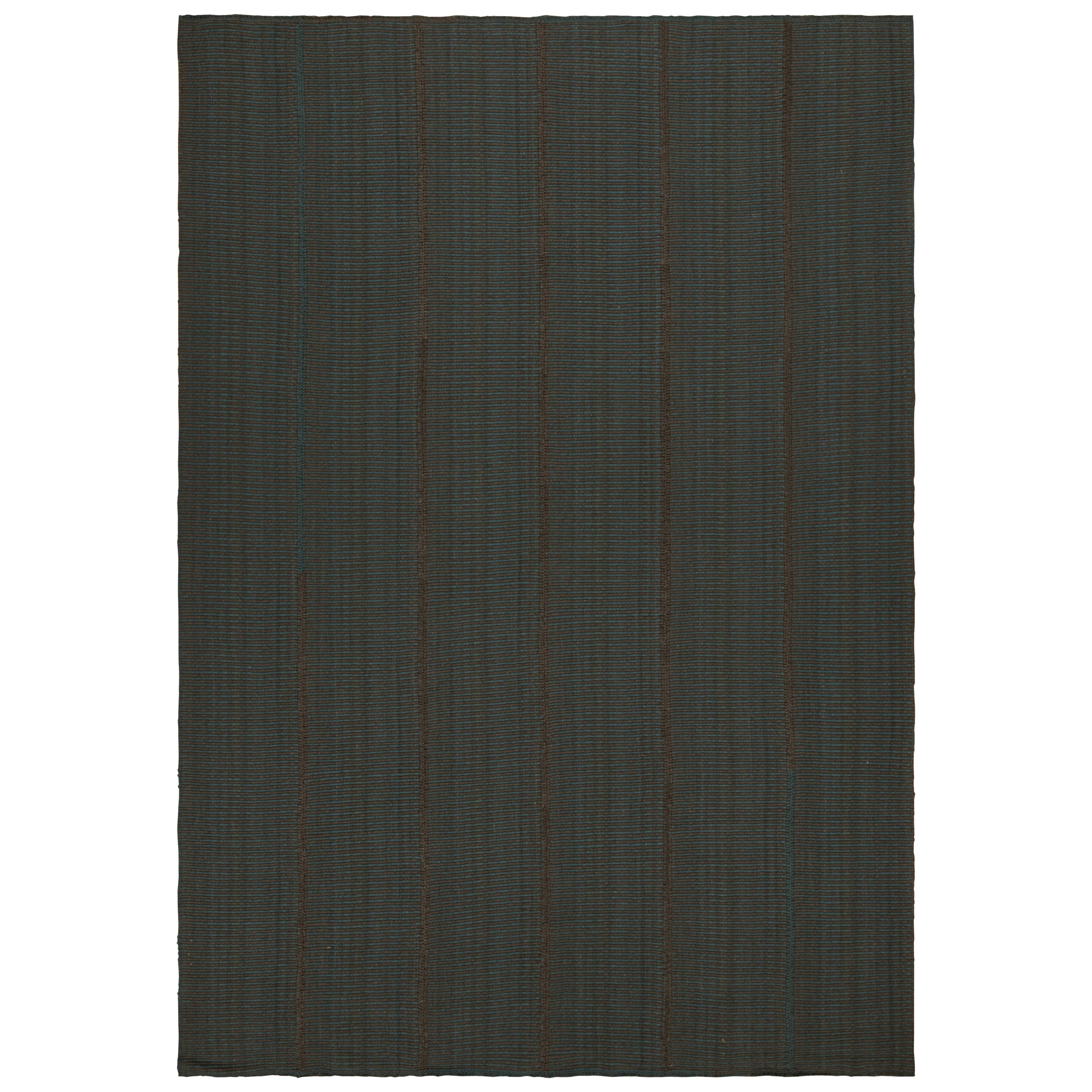 Rug & Kilim: Kilim contemporaneo in verde con accenti marroni e blu