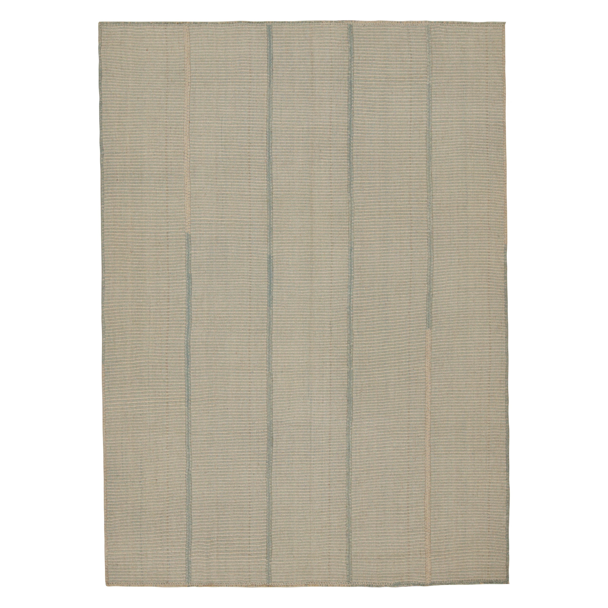 Rug & Kilim's Contemporary Kilim in  Beige und blaue Akzente in Beige