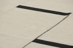 Rug & Kilim’s Contemporary Kilim in Ivory White with Black Stripes