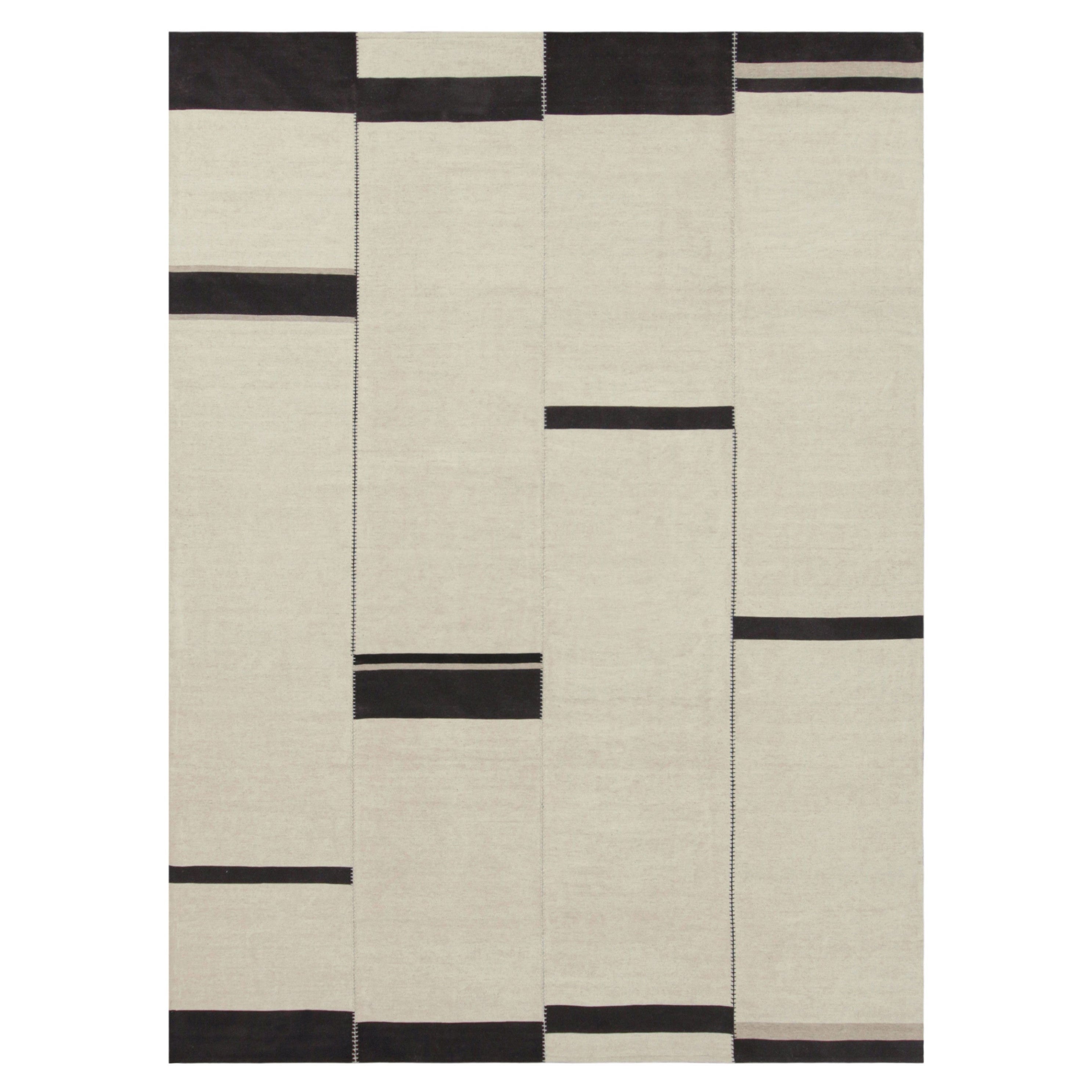Rug 
Kilim
s Contemporary Kilim in Elfenbeinweiß mit schwarzen Streifen