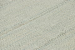 Rug & Kilim’s Contemporary Kilim in Light Blue and Off-White Textural Stripes