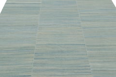 Rug & Kilim’s Contemporary Kilim in Light Blue Textural Stripes and Striae