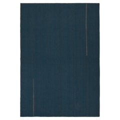 Rug & Kilim's Contemporary Kilim in Marineblau mit Beige-Braun-Akzenten