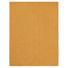 Rug & Kilim’s Contemporary Kilim in Ochre Gold Textural Stripes