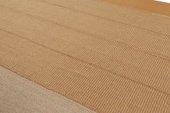 Rug & Kilim’s Contemporary Kilim in Orange and Beige Textural Stripes