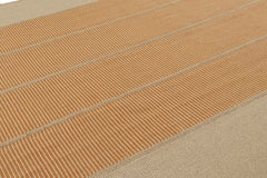 Rug & Kilim’s Contemporary Kilim in Orange and Beige Textural Stripes