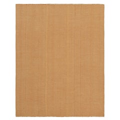 Rug & Kilim’s Contemporary Kilim in Orange and Beige Textural Stripes