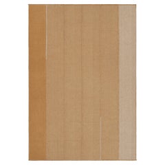 Rug & Kilim’s Contemporary Kilim in Orange and Beige Textural Stripes