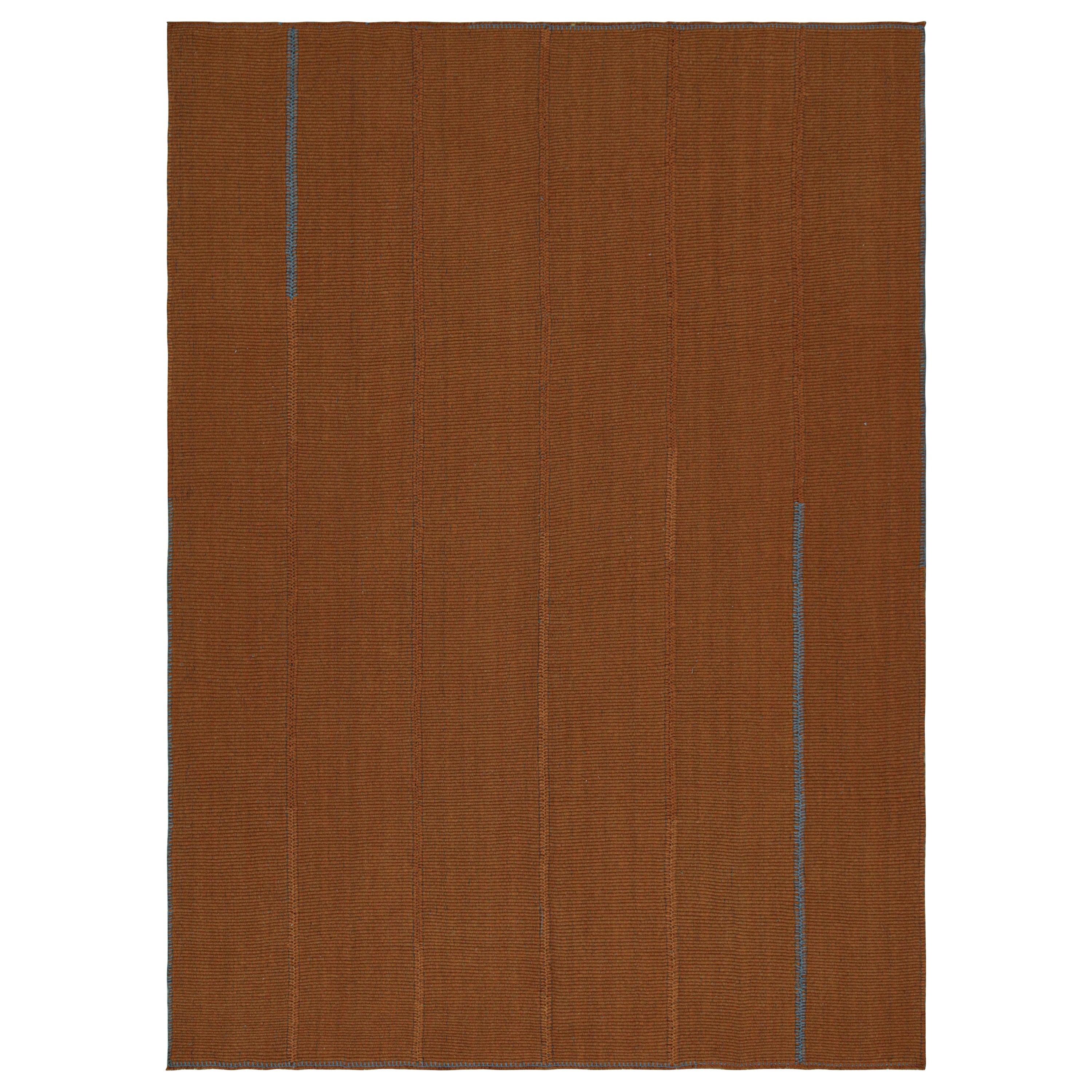 Rug & Kilim: Kilim contemporaneo in arancione con accenti grigio-blu in vendita