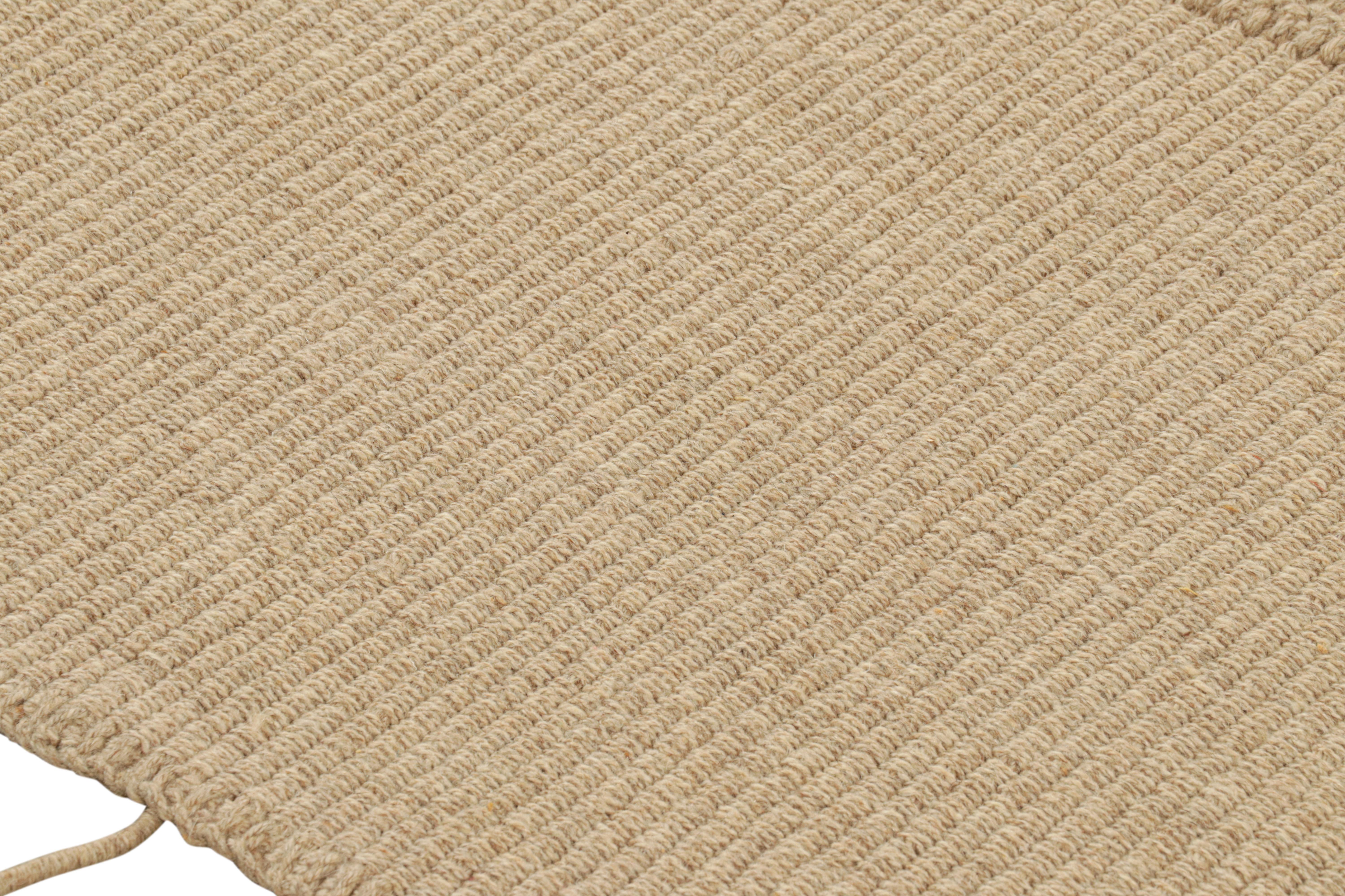 Rug & Kilim's Contemporary Kilim in Peach and Beige Textural Stripes (Strisce color pesca e beige) In condizioni Nuovo in vendita a Long Island City, NY