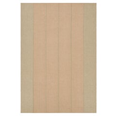Rug & Kilim's Contemporary Kilim in Peach and Beige Textural Stripes (Kilim contemporain à rayures texturées pêche et beige) 