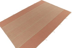 Teppich & Kilims Zeitgenössischer Kelim in Rosa und Beige gestreiften Streifen